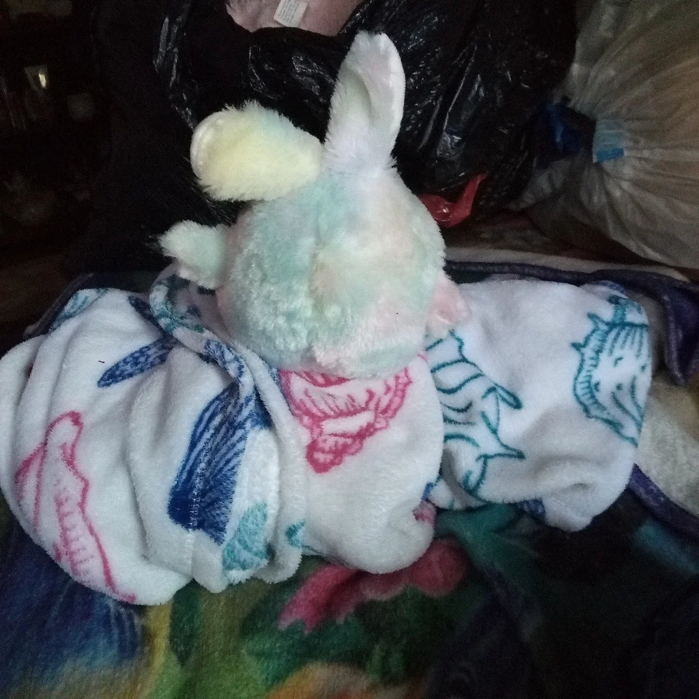 Plush Bunny Toy for Small Pets - Pastel